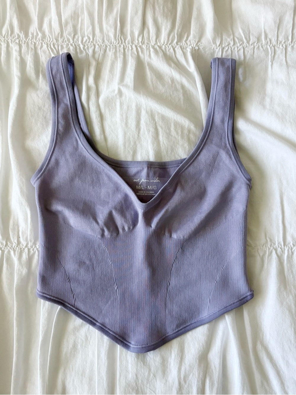 Urban Outfitters Lavender Ribbed V-Neck Bralette Tank